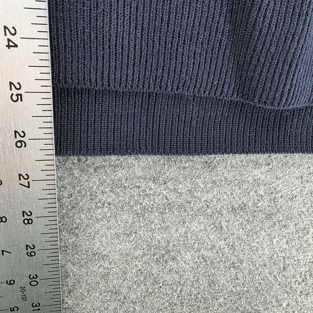 Eddie Bauer Sweater Mens L Blue Collared Knit Pullover 100% Cotton Casual